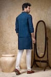 Priyanka Haralalka_Navy Cotton, Silk Embroidery Blue Machine Nehru Jacket _Online_at_Aza_Fashions