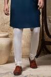 Priyanka Haralalka_Navy Cotton, Silk Blue Kurta Pant Set _Online_at_Aza_Fashions