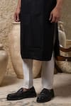 Shop_Priyanka Haralalka_Black Cotton, Silk Embroidery Cord Kurta And Pant Set _Online_at_Aza_Fashions
