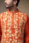 Buy_Priyanka Haralalka_Rust Cotton, Silk Embroidery, Applique Kurta And Pant Set 