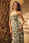 Shop House Of Eda Olive Green Linen, Cotton Embroidery Off-shoulder Strapless Bodycon Dress Online at Aza Fashions Shop_House Of Eda_Olive Green Linen, Cotton Embroidery Off-shoulder Strapless Bodycon Dress _Online_at_Aza_Fashions