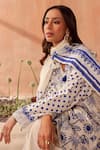 Shop Seema Nanda Ivory Cotton, Poplin Embroidery Keyhole , Round Nilofer Kurta Set Online at Aza Fashions Shop_Seema Nanda_Ivory Cotton, Poplin Embroidery Keyhole , Round Nilofer Kurta Set _Online_at_Aza_Fashions