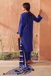 Buy_Seema Nanda_Blue Cotton, Poplin Round Neck Electric Neelambar Kurta Set 