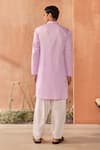 Shop_Seema Nanda_Lilac Cotton Embroidery Giza Kurta Set _at_Aza_Fashions