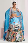 House Of Akshata_Multi Color Bemberg, Georgette, Tissue, Satin Beads, Vibrant Lehenga Set _Online_at_Aza_Fashions