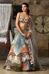 Buy_House Of Akshata_Multi Color Georgette, Tissue, Net Embroidery The Garden Of Wishes Lehenga Set _at_Aza_Fashions