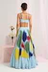 House Of Akshata_Multi Color Crepe, Net Sequins, Embroidery Asymmetric Elegance Lehenga Set _Online_at_Aza_Fashions