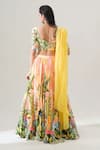 Shop_House Of Akshata_Multi Color Crepe, Organza Embroidery Round Neck Sunlit Tropics Lehenga Set _at_Aza_Fashions