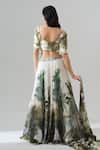 Shop_House Of Akshata_White Georgette, Organza Embroidery Round Neck Enchanted Forest Lehenga Set _at_Aza_Fashions