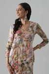 House Of Akshata_Multi Color Organza, Satin Embroidery Vintage-inspired Multicolour Co-ord Set _at_Aza_Fashions