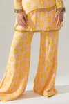 House Of Akshata_Yellow Georgette Embroidery V-neck Citrus Bliss Co-ord Set _Online_at_Aza_Fashions