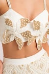 Buy_House Of Akshata_White Georgette, Organza Beads, Embroidery Scoop Neck Embellished Co-ord Set _Online_at_Aza_Fashions