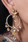 Buy_Vasundhara_Gold Plated Stones Mahira Designer Earrings _at_Aza_Fashions