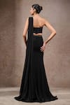 Shop_Tarun Tahiliani_Black Chiffon Sequins, Black-multi Designer Concept Saree And Corset Set _at_Aza_Fashions