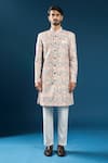 Buy_Arihant Rai Sinha_Multi Color Silk Embroidery Designer Sherwani Set _Online_at_Aza_Fashions