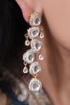 Buy_Vasundhara_Gold Plated Gemstones Embellished Earrings _at_Aza_Fashions