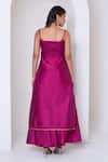 Shop_Pomcha Jaipur_Pink Cotton, Silk, Organza Gota Patti Square Neck Rani Kurta Set _at_Aza_Fashions