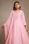 Buy_Sonali Methi_Pink Embroidery Round Neck Hand And Machine Anarkali Set _Online_at_Aza_Fashions