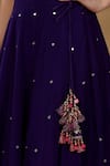 Sonali Methi_Purple Organza Tassels, Embroidery Round Neck Designer Pink Blue Lehenga Set _Online_at_Aza_Fashions