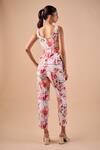 Shop_Shriya Som_Pink Canvas Orchid Print Pant _at_Aza_Fashions