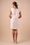 Shop_Shriya Som_Ivory Canvas Crew Neck Hydrangea Shift Dress _at_Aza_Fashions