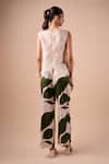 Shop_Shriya Som_Ivory Organza Round Neck Layer Ruffle Top _at_Aza_Fashions