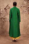 Shop_Label Niti Bothra_Green Silk Zari Collared Zardosi Embroidered Kurta Set _at_Aza_Fashions