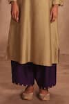 Label Niti Bothra_Green Silk Embroidery Collared Light Kurta Set _Online_at_Aza_Fashions