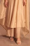 Label Niti Bothra_Ivory Silk Mirrors, Zari, Embroidery, Gota Patti Round Neck Kalidar Set _Online_at_Aza_Fashions