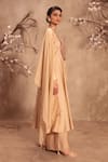 Buy_Label Niti Bothra_Ivory Silk Mirrors, Zari, Embroidery, Gota Patti Round Neck Kalidar Set _Online_at_Aza_Fashions