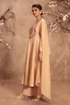 Shop_Label Niti Bothra_Ivory Silk Mirrors, Zari, Embroidery, Gota Patti Round Neck Kalidar Set _Online_at_Aza_Fashions
