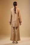 Shop_Label Niti Bothra_Cream Chinon Embroidery Collared Zardosi Co-ord Set _at_Aza_Fashions
