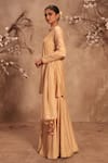 Buy_Label Niti Bothra_Ivory Silk Tassels Mandarin Collar Embroidered Sharara Set _Online_at_Aza_Fashions