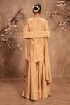 Shop_Label Niti Bothra_Ivory Silk Tassels Mandarin Collar Embroidered Sharara Set _at_Aza_Fashions