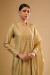 Buy_Label Niti Bothra_Green Silk Tassels Collared Embroidered Light Sharara Set _Online_at_Aza_Fashions