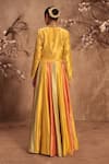Shop_Label Niti Bothra_Yellow Silk Zari, Mirrors V-neck Embroidered Lehenga Set _at_Aza_Fashions