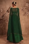 Shop_Label Niti Bothra_Green Silk, Organza Zari, Embroidery Sweetheart Neck, Open Emerald Lehenga Set _at_Aza_Fashions