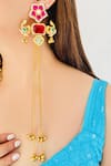 Buy_Studio6 Jewels_Red Gold Plated Earrings _at_Aza_Fashions