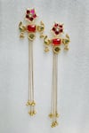 Shop_Studio6 Jewels_Red Gold Plated Earrings _at_Aza_Fashions