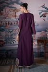 Shop_Amrta By Guneet Kondal_Purple Silk, Chanderi, Viscose Embroidery, Beads Round Neck Kurta Set _at_Aza_Fashions
