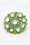 Buy_Dugran By Dugristyle_Green Kundan Gold-plated Ring _Online_at_Aza_Fashions