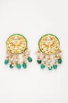 Buy_Dugran By Dugristyle_Red Pearls, Stones Brick Chokar And Earrings Set _Online_at_Aza_Fashions