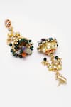 Dugran By Dugristyle_Multi Color Beads, Stones, Pearls Ruby Blaze Jhumka Earrings _Online_at_Aza_Fashions