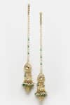 Dugran By Dugristyle_Gold Plated Beads Sona Ghanti Jhumka Earrings _Online_at_Aza_Fashions