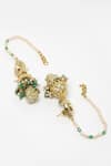 Buy_Dugran By Dugristyle_Gold Plated Beads Sona Ghanti Jhumka Earrings _Online_at_Aza_Fashions