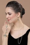 Shop_Dugran By Dugristyle_Gold Plated Raven Haar Necklace _at_Aza_Fashions