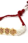 Buy_Dugran By Dugristyle_Red Beads Gold-plated Aangan Bracelet _Online_at_Aza_Fashions