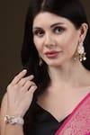 Shop_Dugran By Dugristyle_Red Beads Gold-plated Aangan Bracelet _Online_at_Aza_Fashions