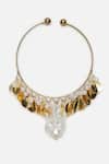 Buy_Dugran By Dugristyle_Gold Plated Pearls, Chains Zard Khushi Bracelet _Online_at_Aza_Fashions