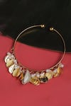 Shop_Dugran By Dugristyle_Gold Plated Pearls Adjustable Bracelet _at_Aza_Fashions